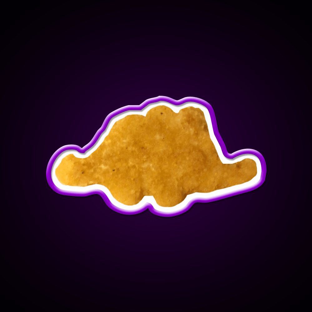 Dinosaur Chicken Nugget Stegosaurus Snack Food Led Neon Sign Rgb Color - Shineneon