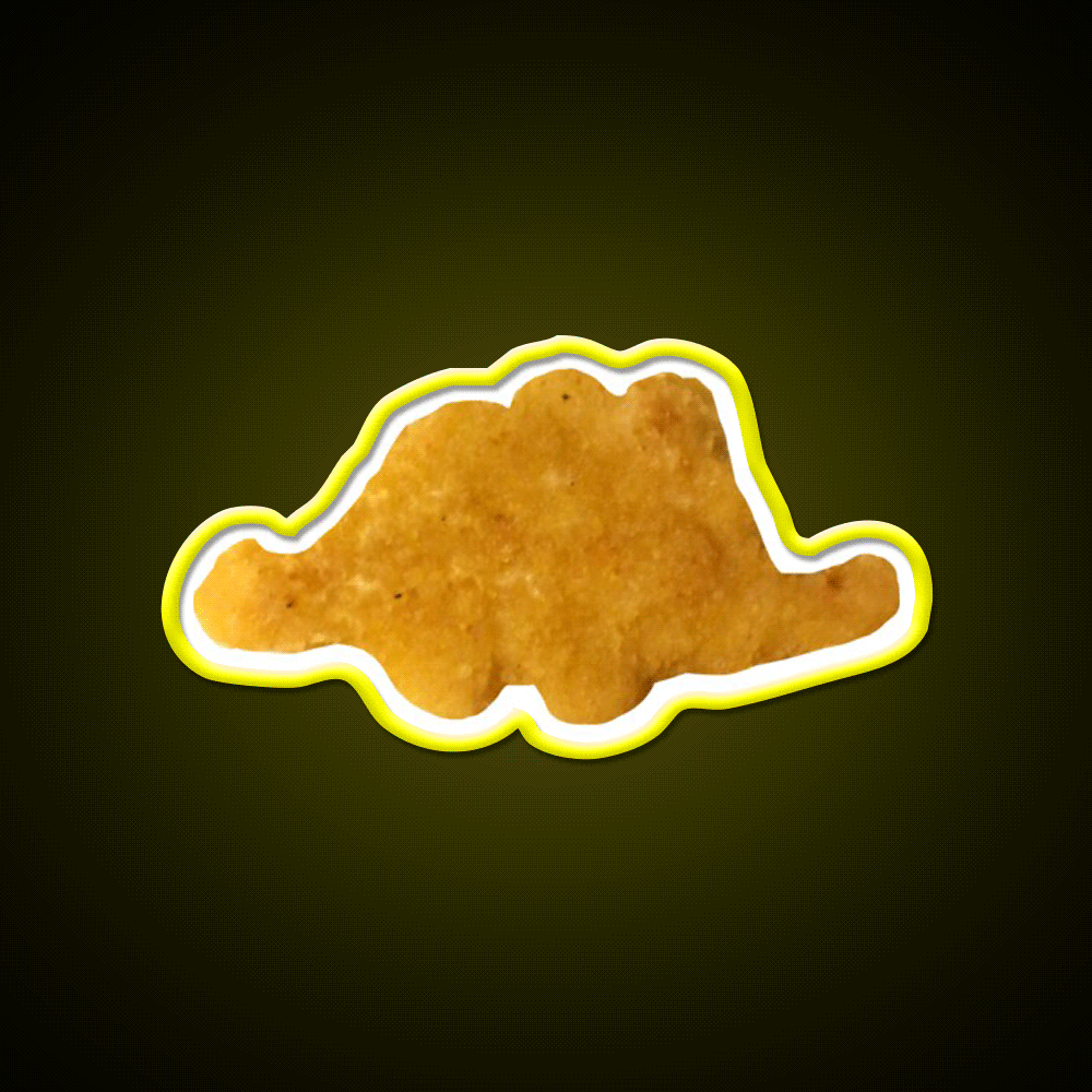 Dinosaur Chicken Nugget Stegosaurus Snack Food Led Neon Sign Rgb Color - Custom LED neon sign front view