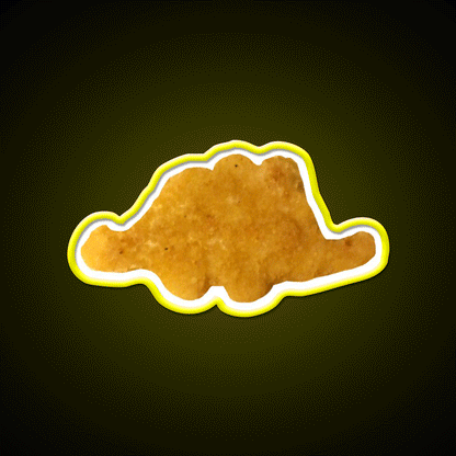 Dinosaur Chicken Nugget Stegosaurus Snack Food Led Neon Sign Rgb Color - Custom LED neon sign front view