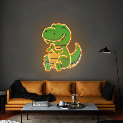 Dinosaur Clapping Led Neon Sign Light Custom Led Signs