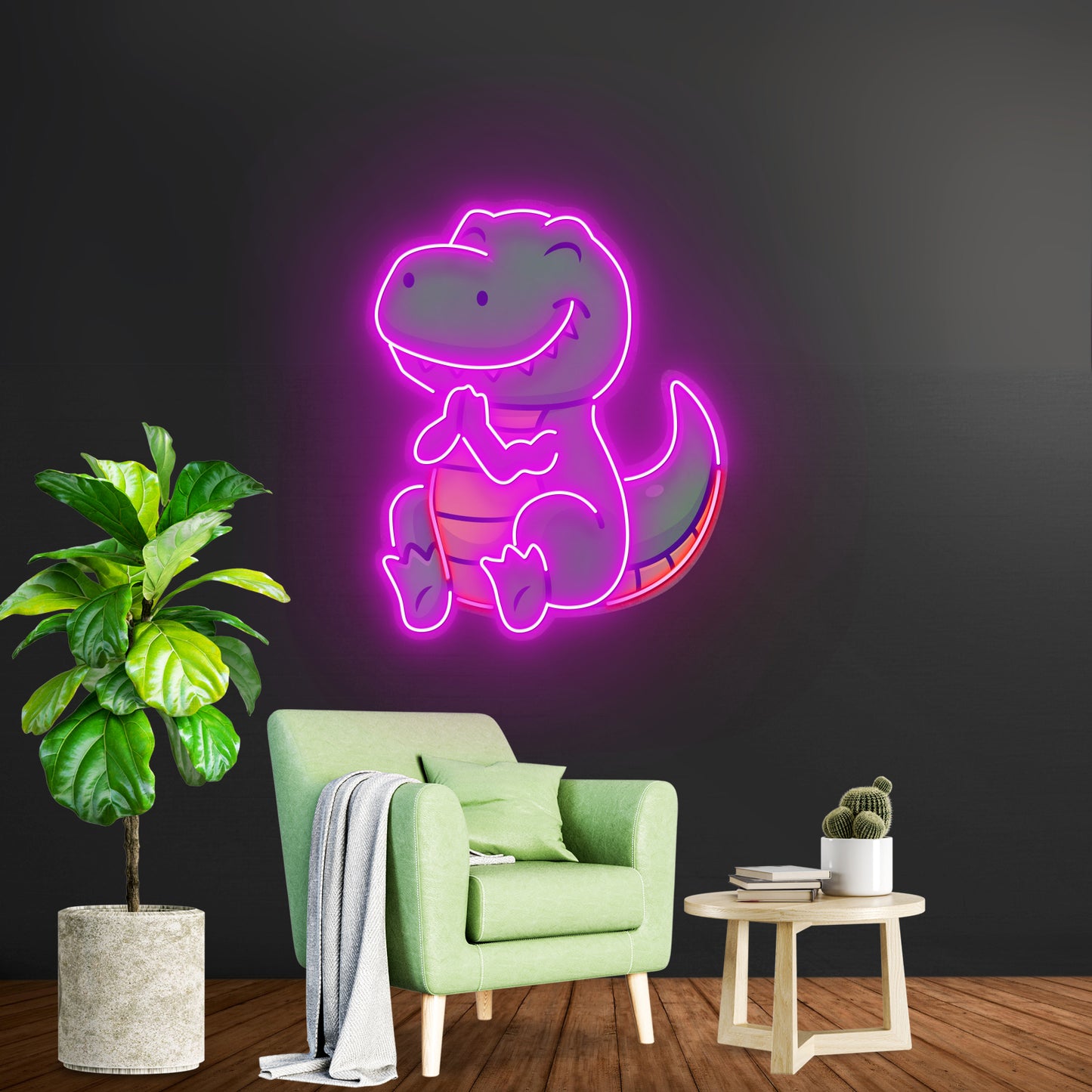 Dinosaur Clapping Led Neon Sign Light Custom Led Signs