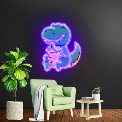 Dinosaur Clapping Led Neon Sign Light Custom Led Signs