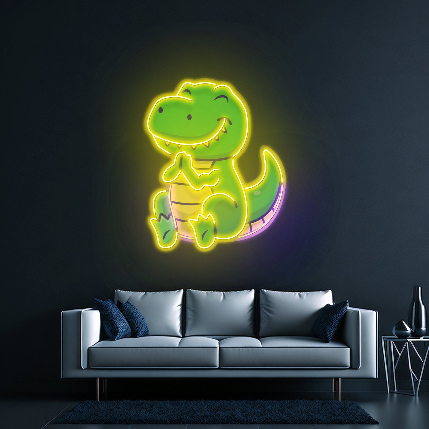 Dinosaur Clapping Led Neon Sign Light Custom Led Signs