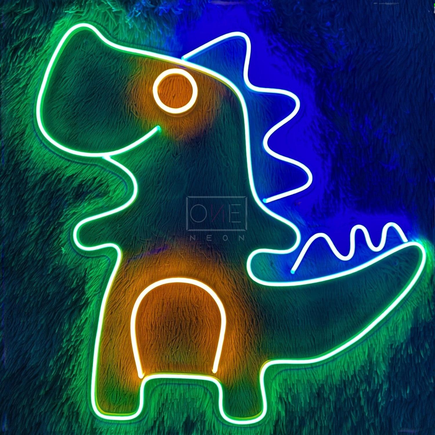Dinosaur Green Blue Orange Cartoon Led Neon Sign For Kids Room Decor | Shineneon