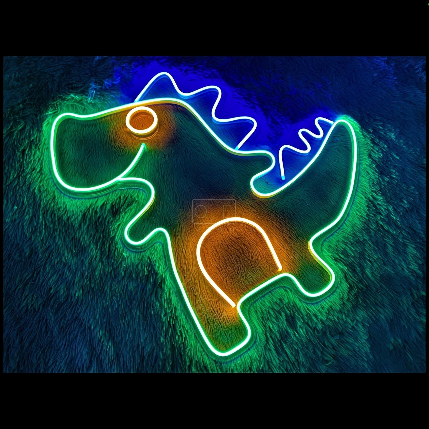 Dinosaur Green Blue Orange Cartoon Led Neon Sign For Kids Room Decor | Shineneon
