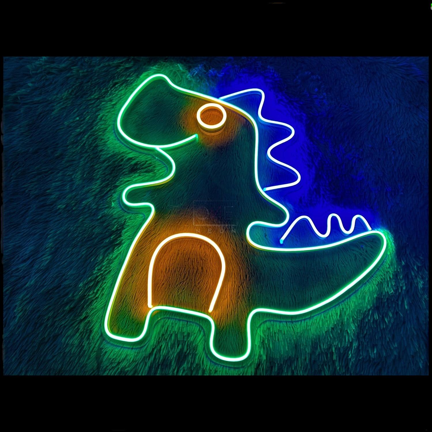 Dinosaur Green Blue Orange Cartoon Led Neon Sign For Kids Room Decor | Shineneon