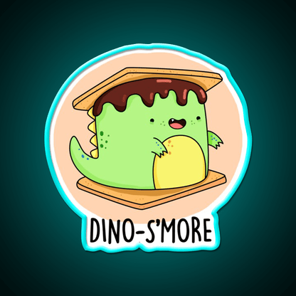 Dinosmore Funny Dinosaur Smore Puns Snack Food Led Neon Sign Rgb Color - Shineneon