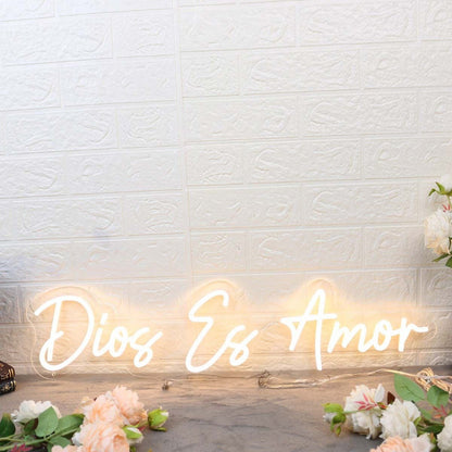 Dios Es Amor Yellow Led Neon Sign - Shineneon