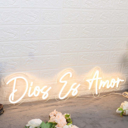 Dios Es Amor Yellow Led Neon Sign - Shineneon