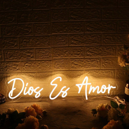 Dios Es Amor Yellow Led Neon Sign - Shineneon