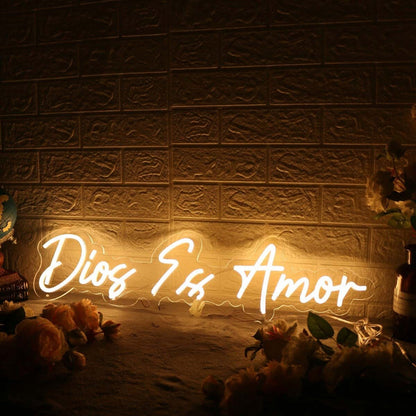 Dios Es Amor Yellow Led Neon Sign - Shineneon