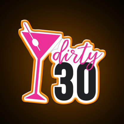Dirty 30 Birthday Pink Martini Olive Cocktail Bar Decor Led Neon Sign Rgb Color - LED neon sign view 6