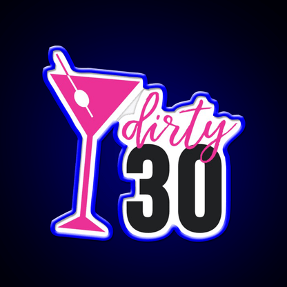 Dirty 30 Birthday Pink Martini Olive Cocktail Bar Decor Led Neon Sign Rgb Color - Shineneon