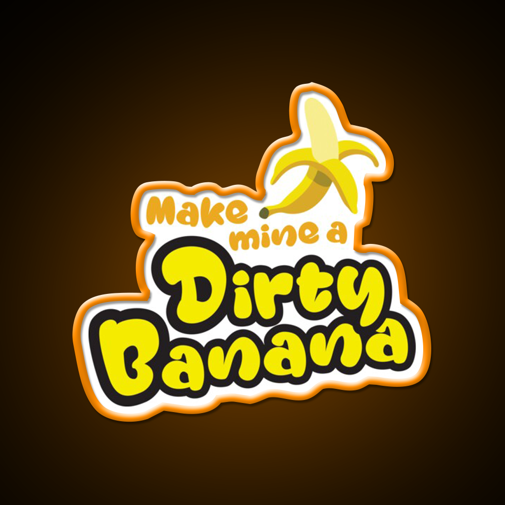 Dirty Banana Cocktail Yellow And Black Cocktail Bar Decor Led Neon Sign Rgb Color - LED neon sign view 6