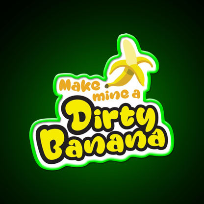 Dirty Banana Cocktail Yellow And Black Cocktail Bar Decor Led Neon Sign Rgb Color - Shineneon
