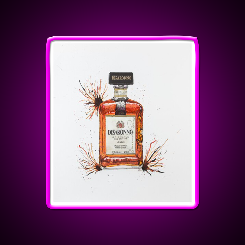 Disaronno Cocktail Bar Decor Led Neon Sign Rgb Color - Neon sign mounted on wall in room