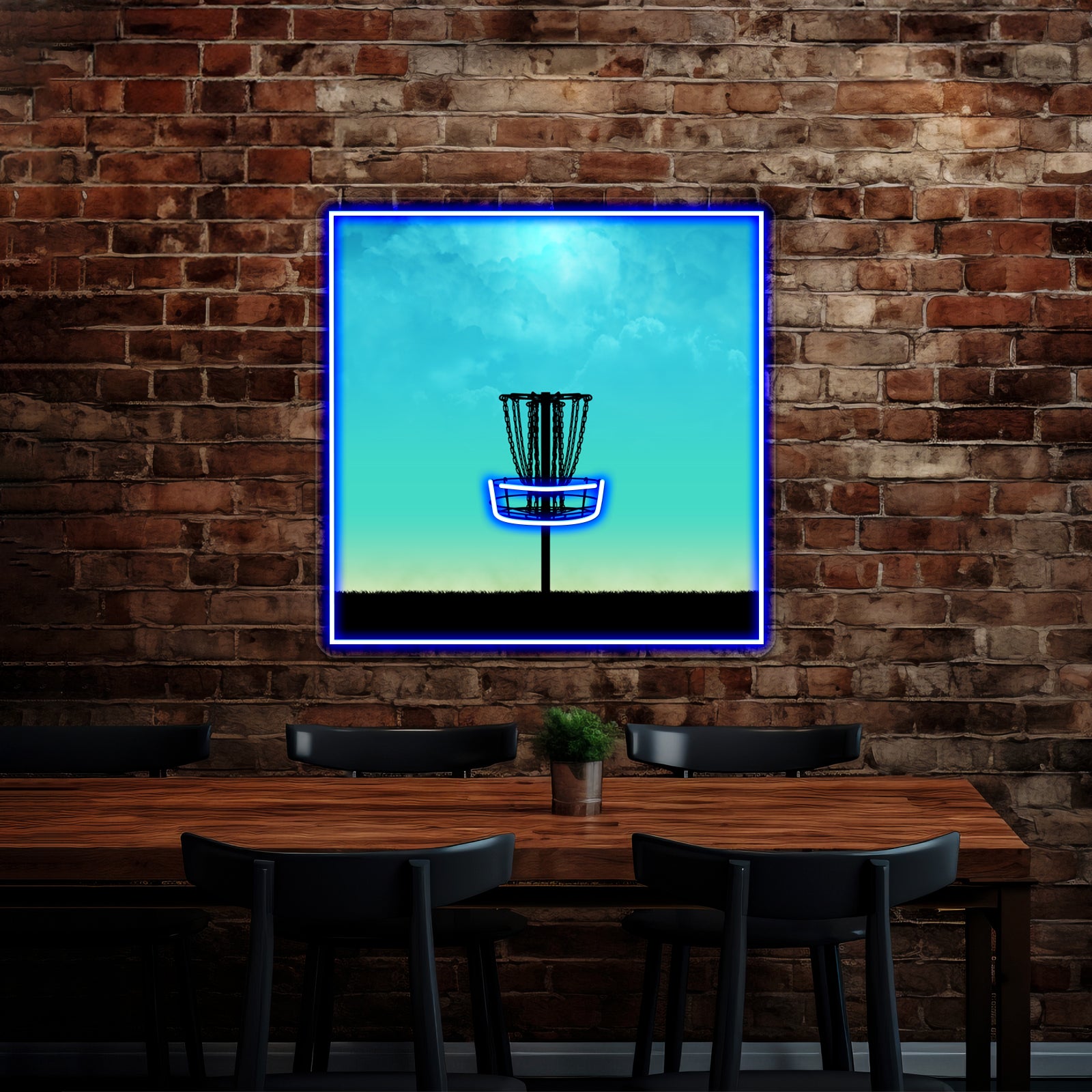 Disc Golf Basket Silhouette Wall Artwork Neon Signs | Shineneon