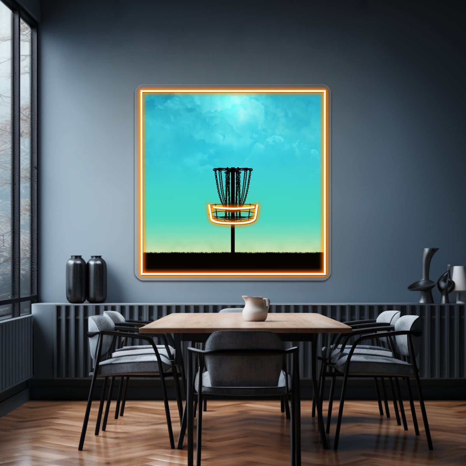 Disc Golf Basket Silhouette Wall Artwork Neon Signs | Shineneon