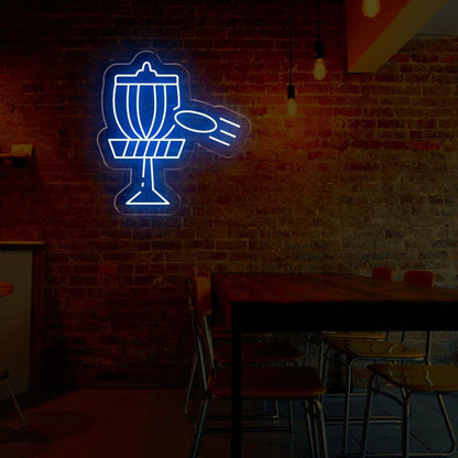Disc Golf Victory Blue Trophy Led Neon Sign For Indoor Bar Game Room Decor | Shineneon