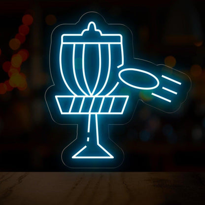 Disc Golf Victory Blue Trophy Led Neon Sign For Indoor Bar Game Room Decor | Shineneon