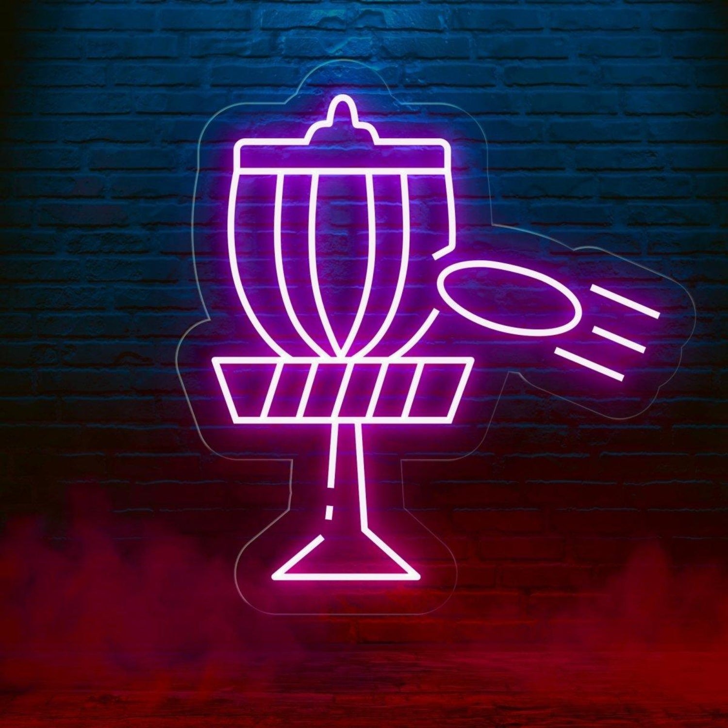 Disc Golf Victory Blue Trophy Led Neon Sign For Indoor Bar Game Room Decor | Shineneon