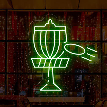 Disc Golf Victory Blue Trophy Led Neon Sign For Indoor Bar Game Room Decor | Shineneon
