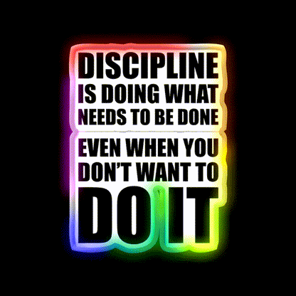 Discipline Motivational Gym Fitness Led Neon Sign Rgb Color