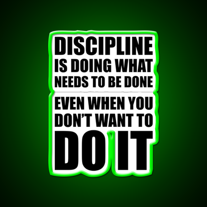 Discipline Motivational Gym Fitness Led Neon Sign Rgb Color