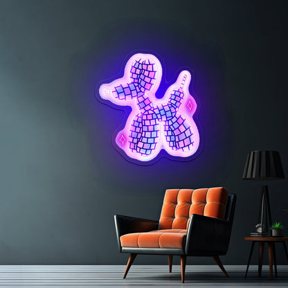 Disco Ball Balloon Dog Holographic Neon Signs For Business Decor - Shineneon