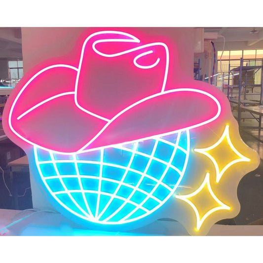 Disco Ball Neon Light Cowgirl Disco Led Sign Business Neon Sign