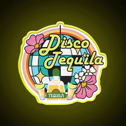 Disco Tequila Party Drink Tequila Led Neon Sign Rgb Color - Custom LED neon sign front view