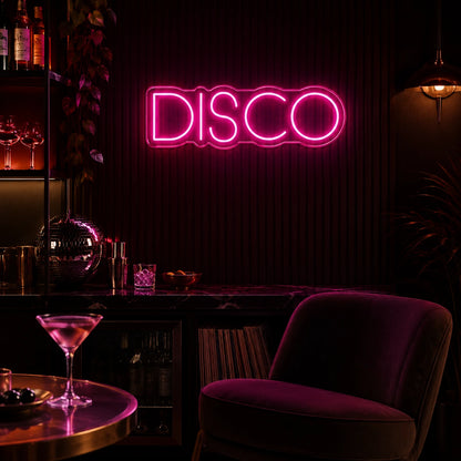 Disco Text LED Neon Sign real lifestyle scene