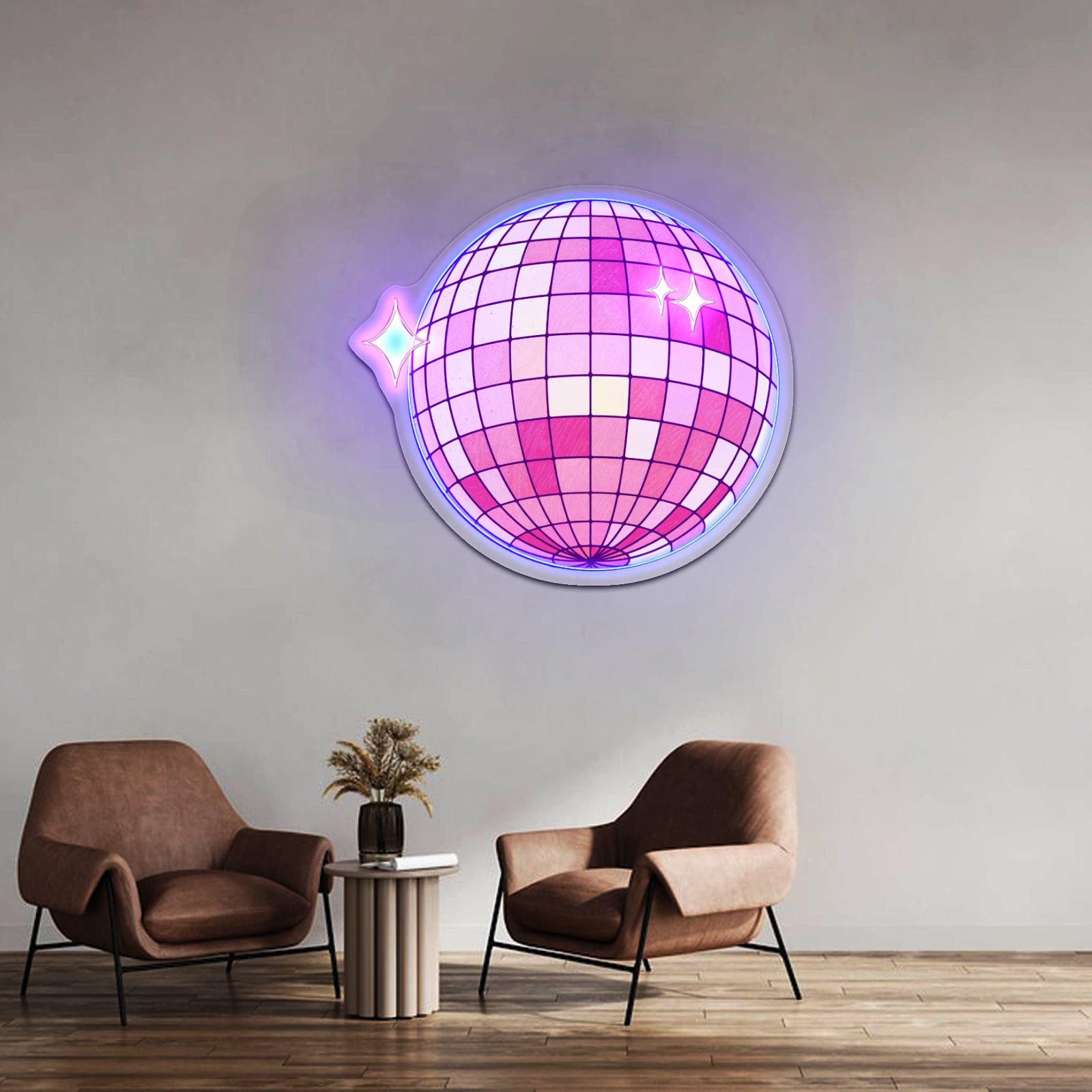 Discoball Pink Neon Signs For Bar Wall Decor