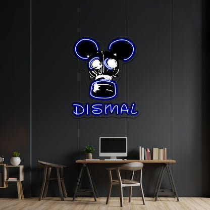 Dismal Black And White Unique Artwork Affordable Custom Neon Signs