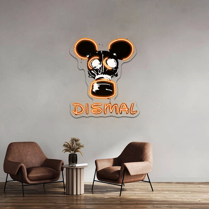 Dismal Black And White Unique Artwork Affordable Custom Neon Signs