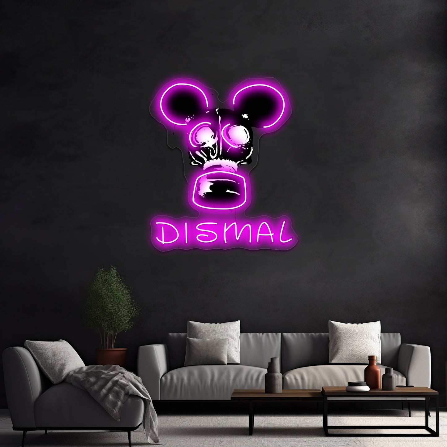 Dismal Black And White Unique Artwork Affordable Custom Neon Signs