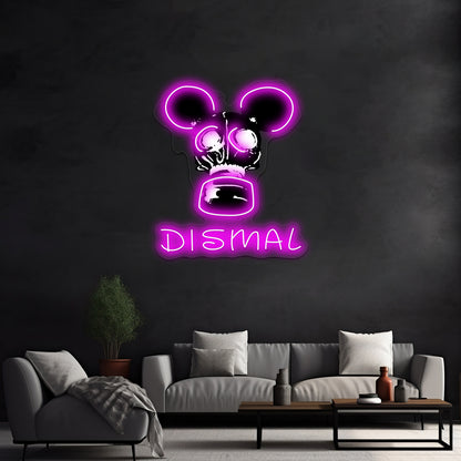 Dismal Black And White Unique Artwork Affordable Custom Neon Signs