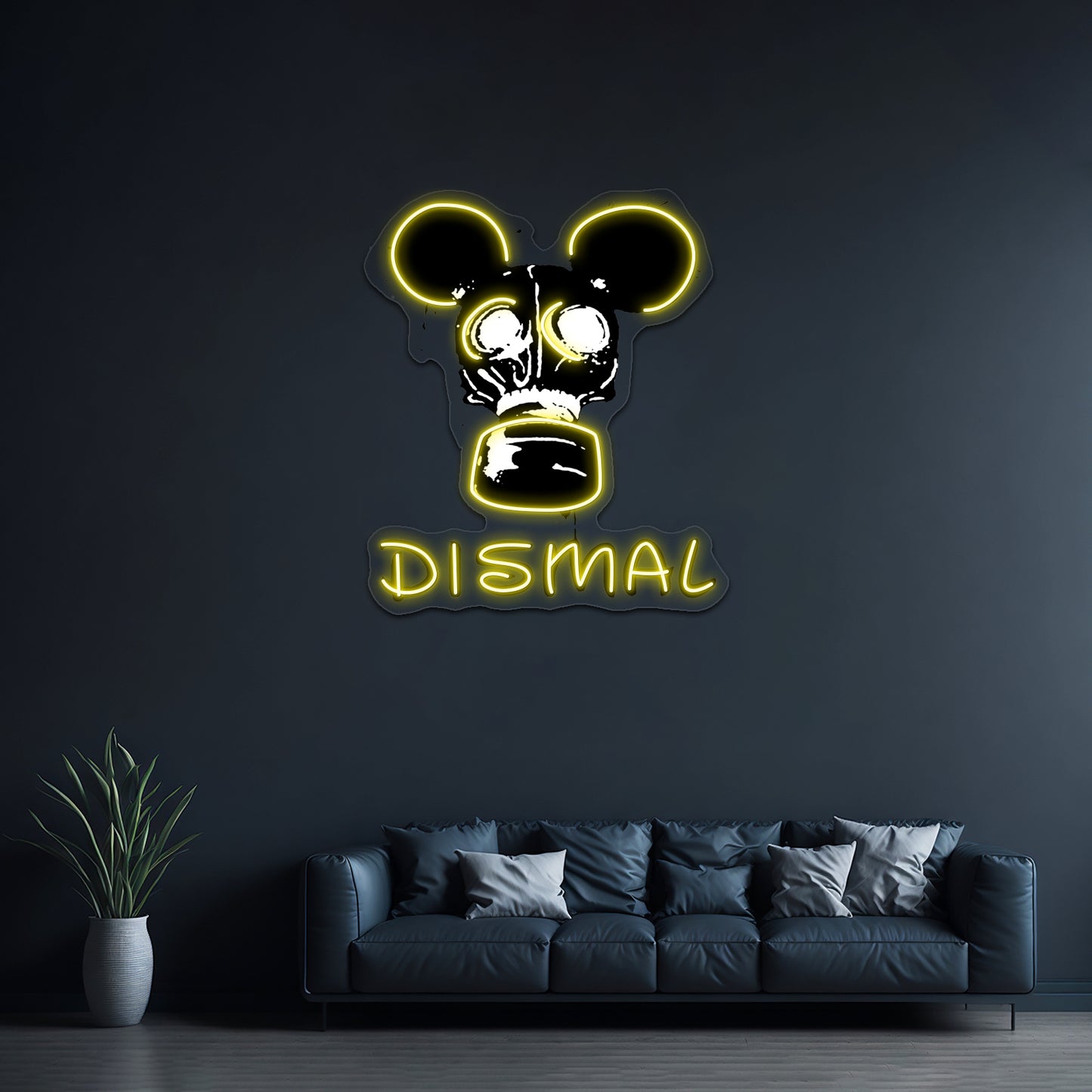 Dismal Black And White Unique Artwork Affordable Custom Neon Signs