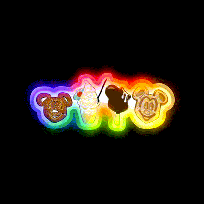 Disney Park Snacks Snack Food Led Neon Sign Rgb Color - LED neon sign close-up detail