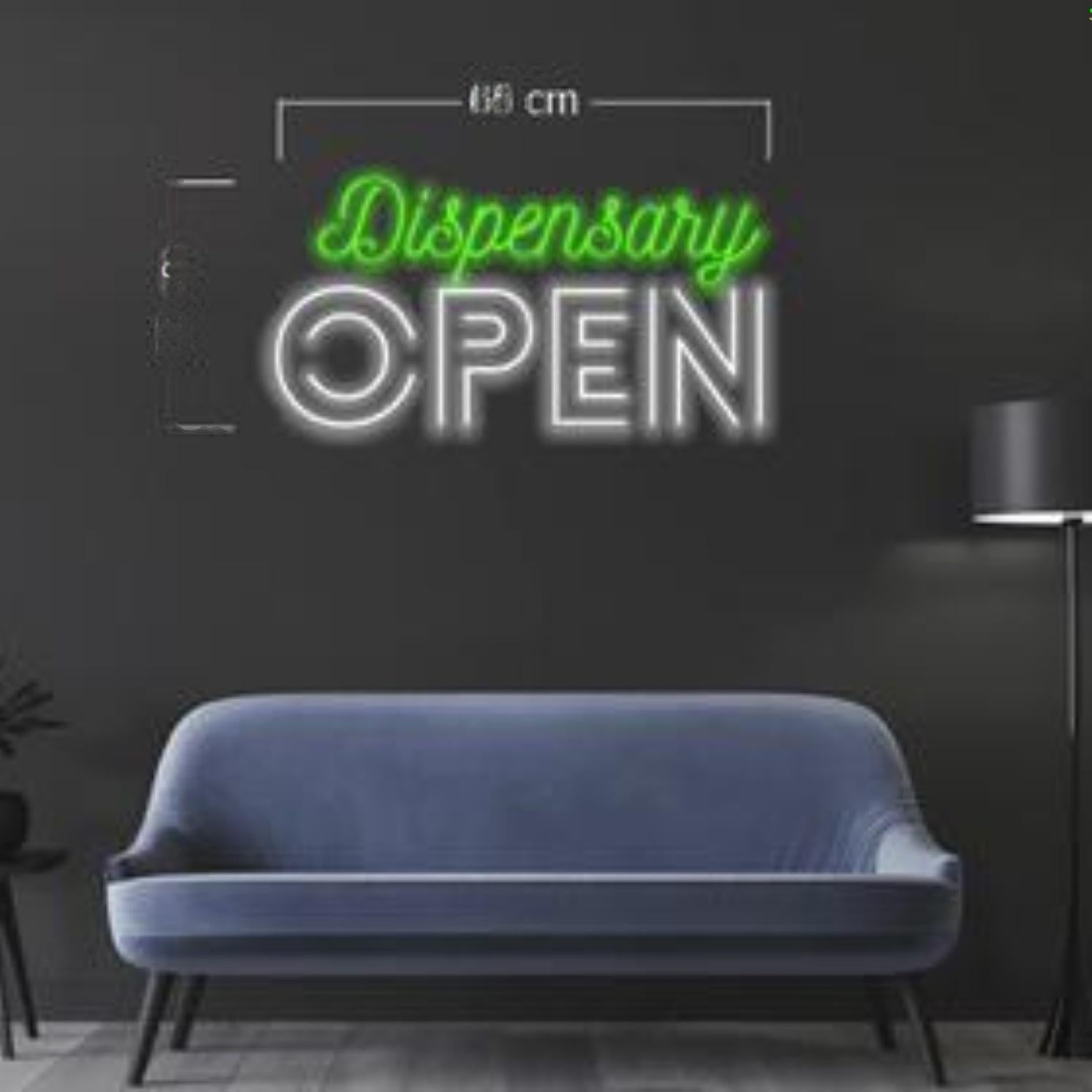 Dispensary Open Green-White Led Neon Sign Indoor Shop Decor | Shineneon