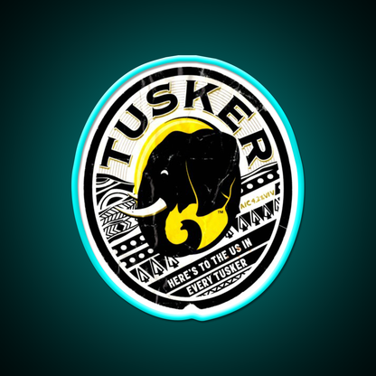 Distressed Tuskers Logo 2 Beer Bar Decor Led Neon Sign Rgb Color - Size and dimension reference