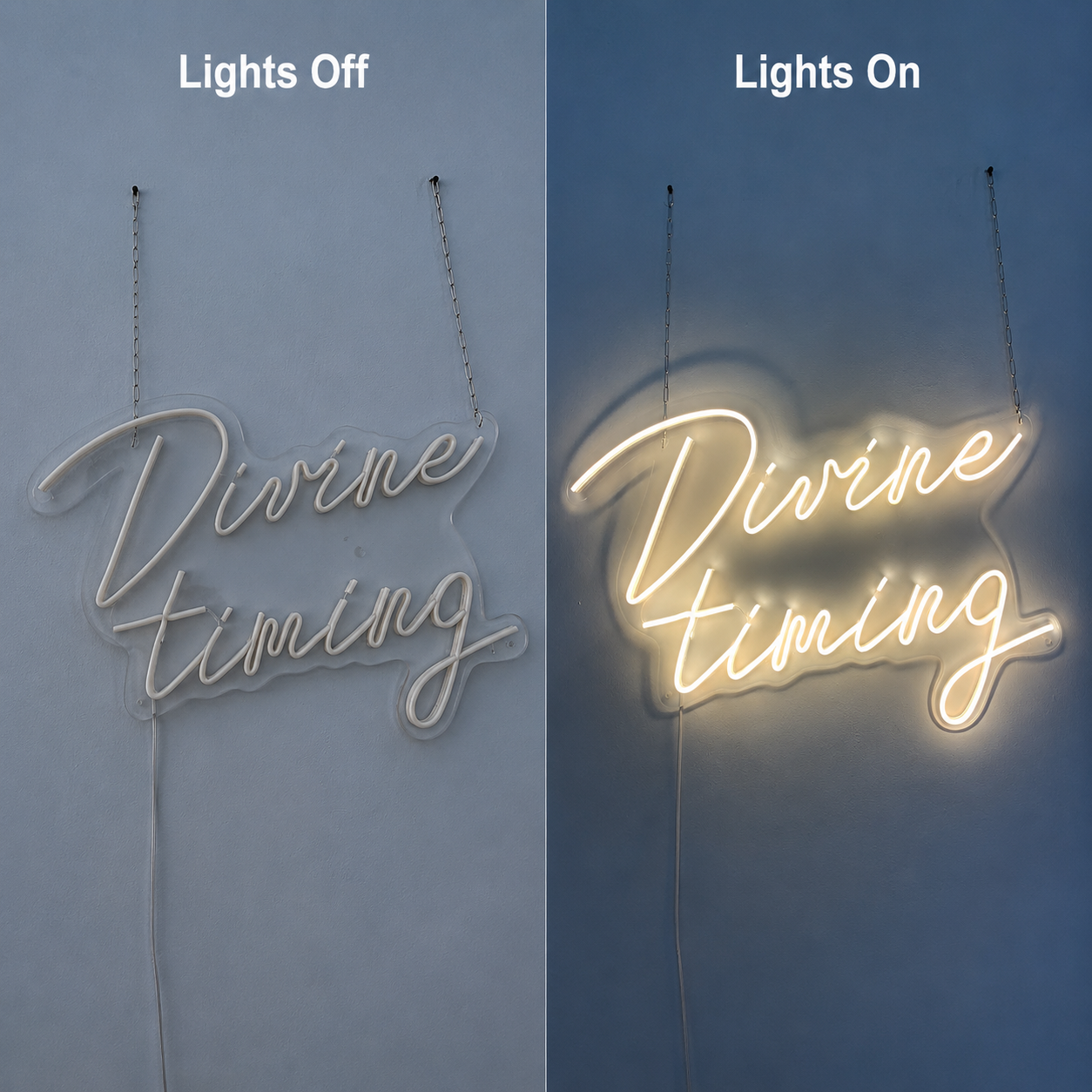 Divine Evening Wall Decor LED Neon Sign - 06 Day Night Comparison