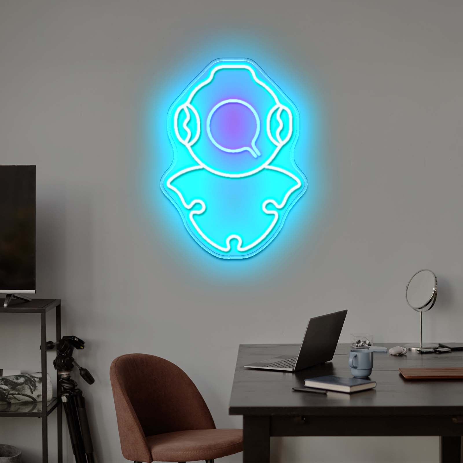 Diving Helmet Neon Sign Kids Bedroom Wall Decor Led Signs For Bedroom