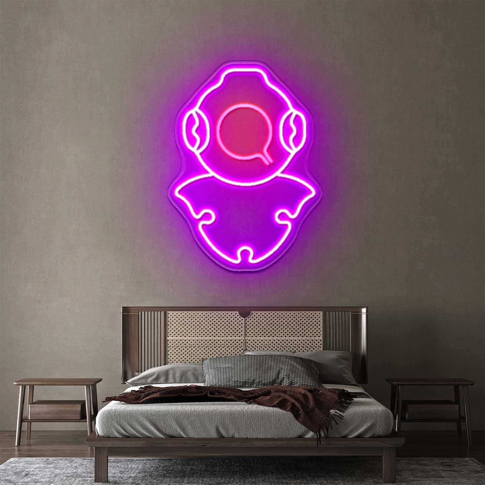 Diving Helmet Neon Sign Kids Bedroom Wall Decor Led Signs For Bedroom