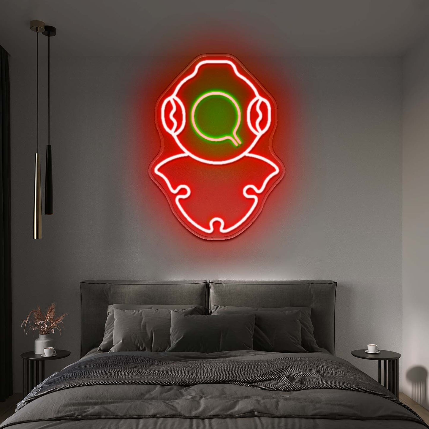 Diving Helmet Neon Sign kids bedroom wall decor led signs for bedroom