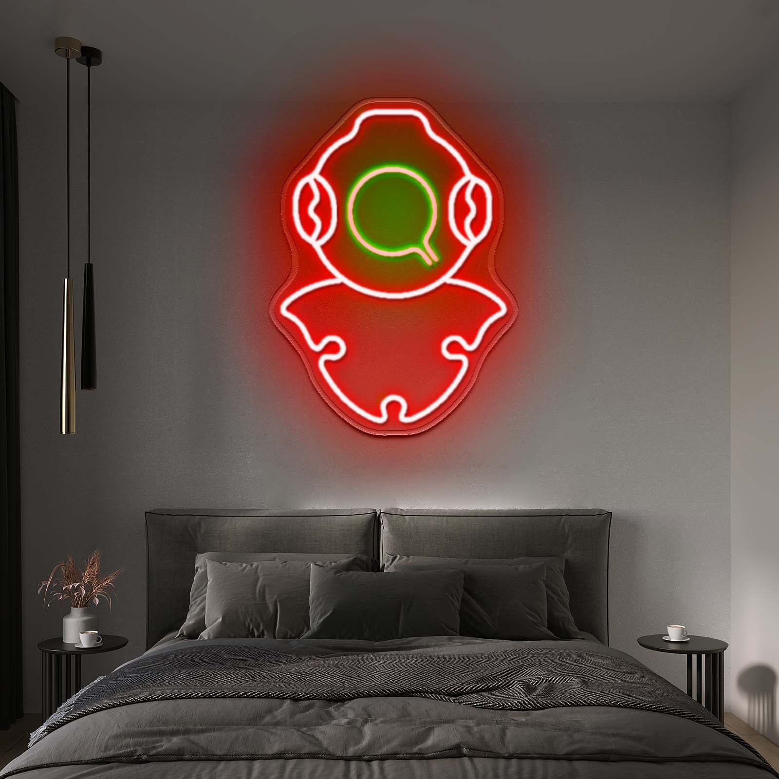 Diving Helmet Neon Sign Kids Bedroom Wall Decor Led Signs For Bedroom