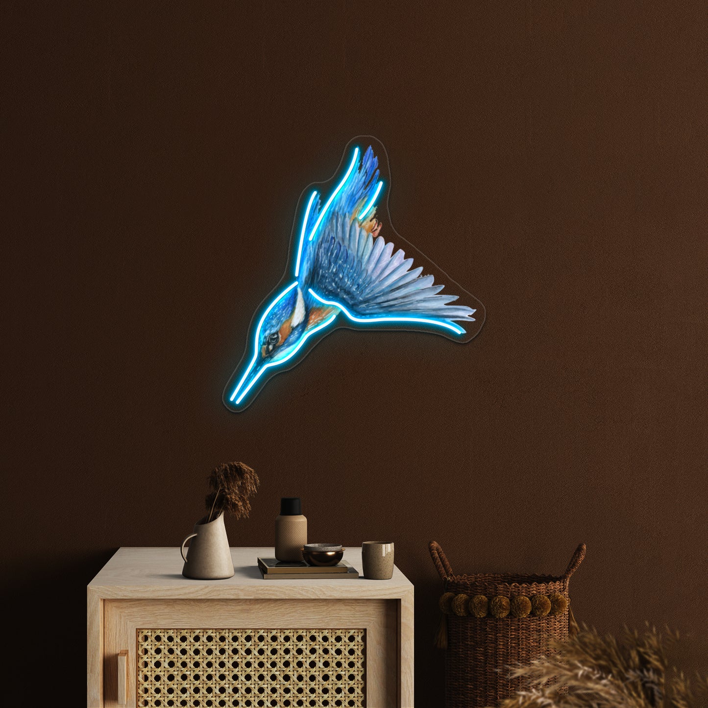 Diving Kingfisher Wall Artwork Neon Signs