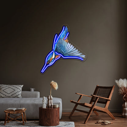 Diving Kingfisher Wall Artwork Neon Signs