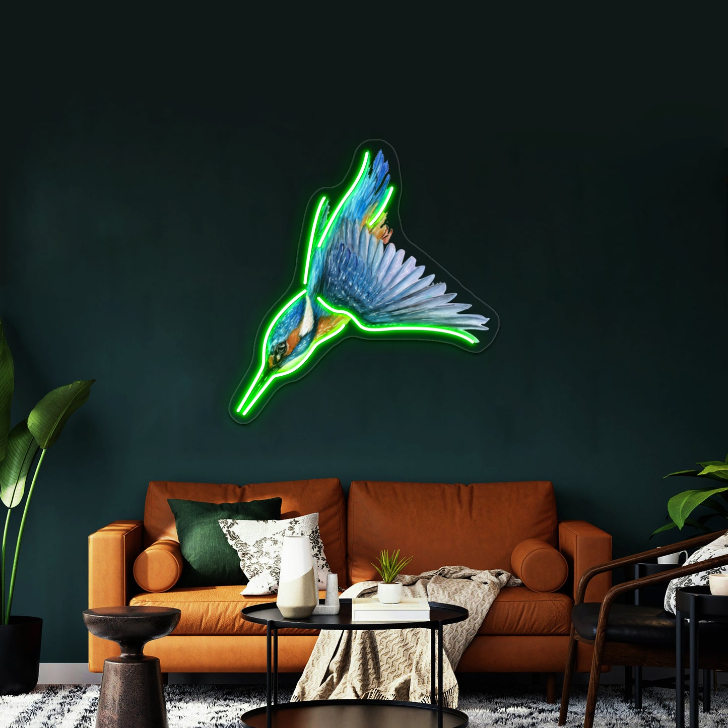 Diving Kingfisher Wall Artwork Neon Signs