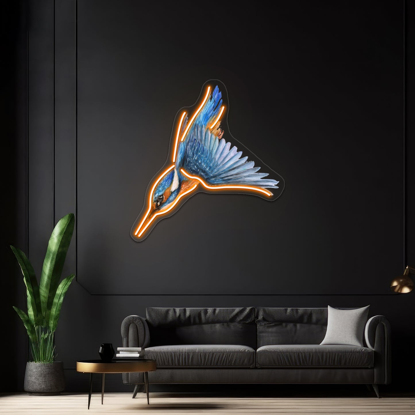 Diving Kingfisher Wall Artwork Neon Signs